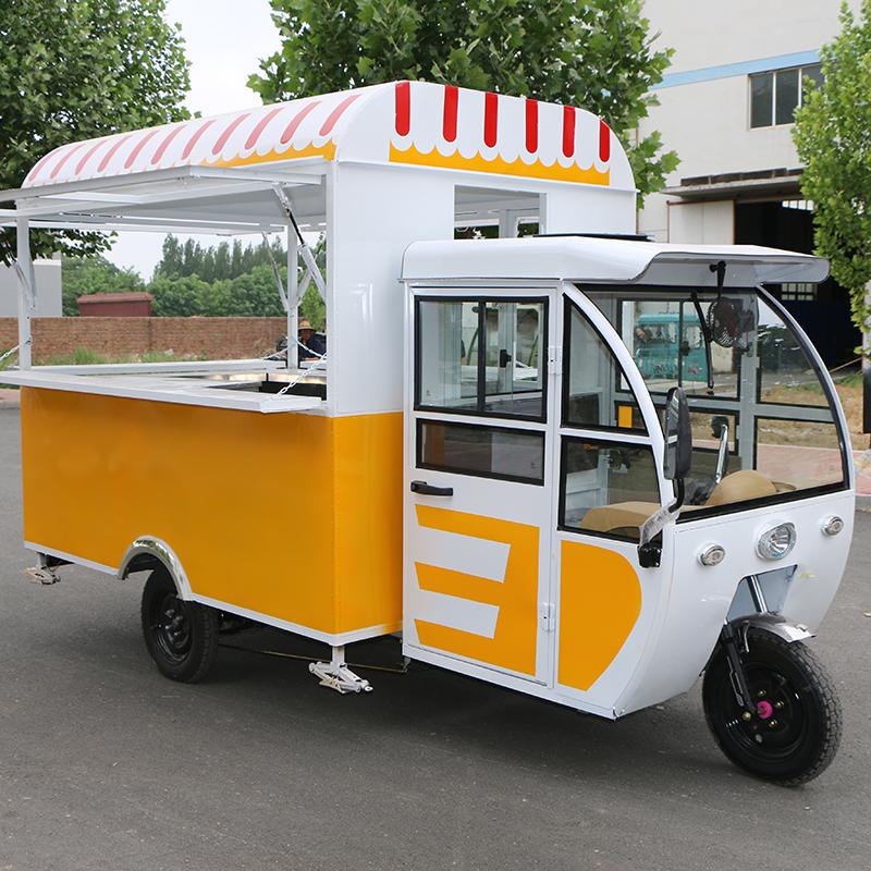 盐城/扬州电动三轮餐车造型新颖外型美观的特点