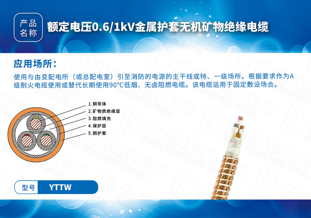 新型防火電纜系列YTTW