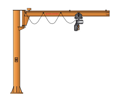 定柱式悬臂吊的工作原理