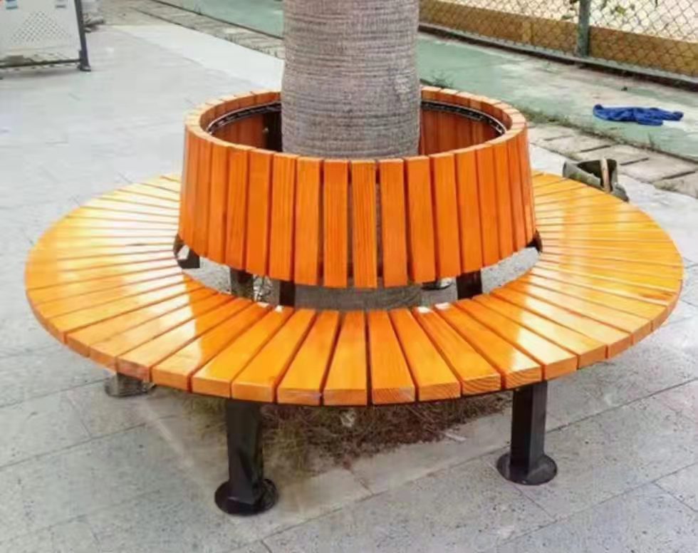 防腐木室外坐凳