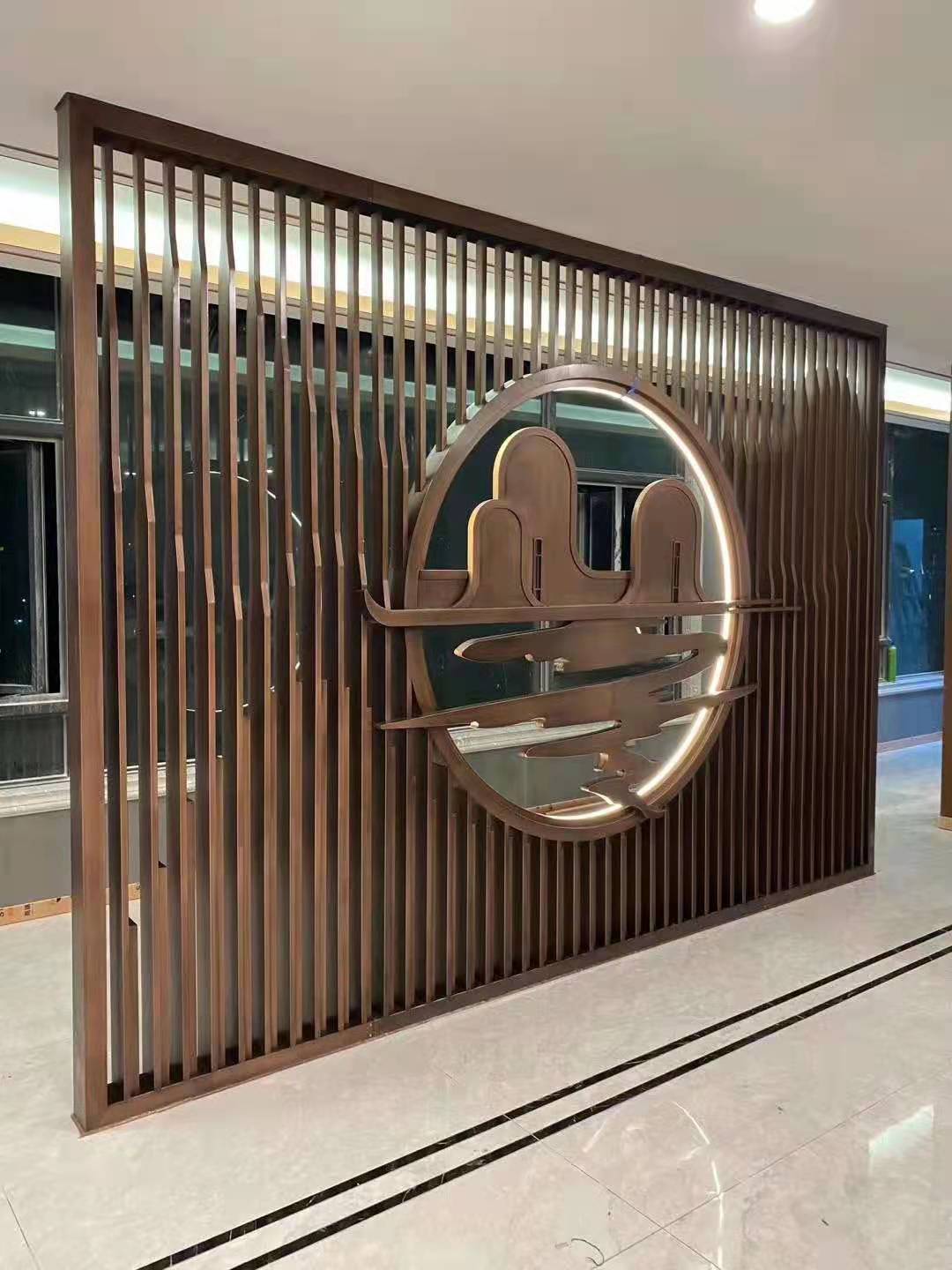 酒店山水不銹鋼屏風