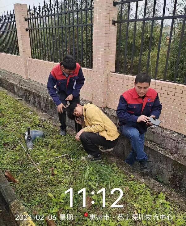 惠州蘇寧深圳物流中心內地下管道漏水檢測維修