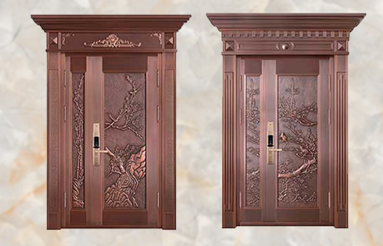 JY-8020豪華銅藝手工敲花門1