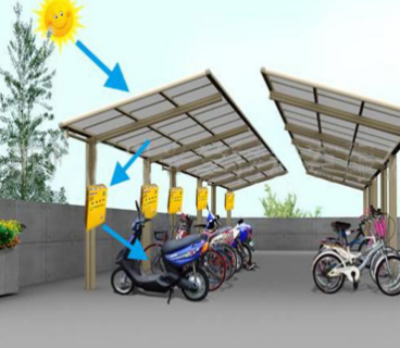 摩托車光伏太陽能板停車棚