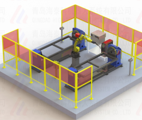 倒掛+雙頭尾式9軸焊接機器人工作站