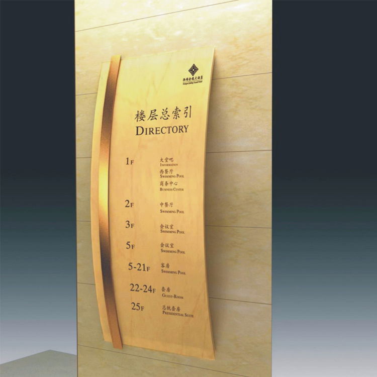 酒店标识导向系统设计都会涉及哪些场所的标牌