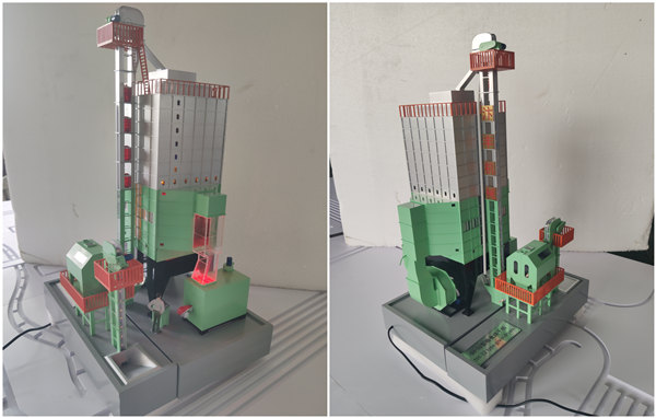 粮食烘干塔农业机械设备沙盘模型