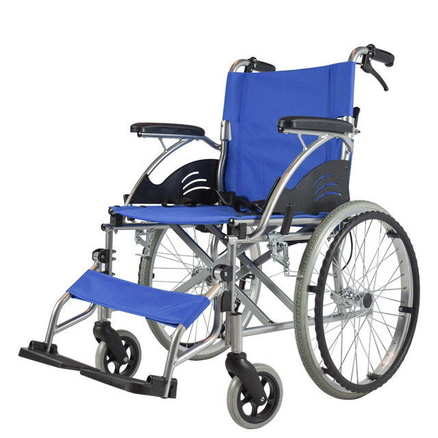 手动可折叠铝制轻型运输轮椅-LD-106