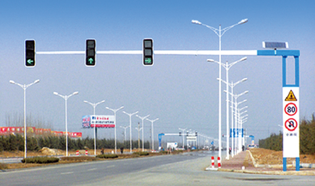 济南交通信号灯的安装方式。