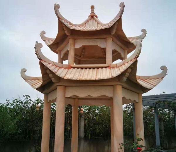 双层石雕凉亭