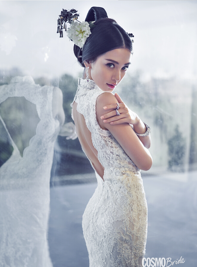 昆明柏菲新娘跟妆带你欣赏Angelababy最新中国风新娘婚纱