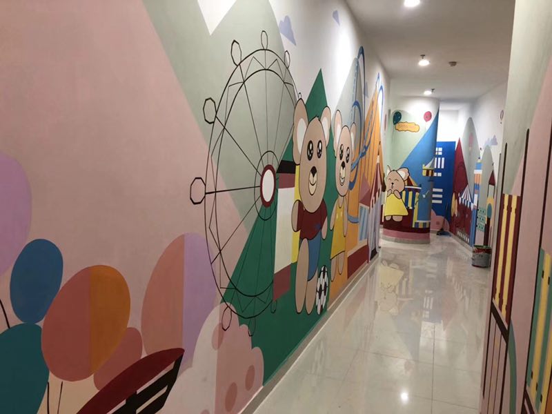 长沙幼儿园墙绘走廊