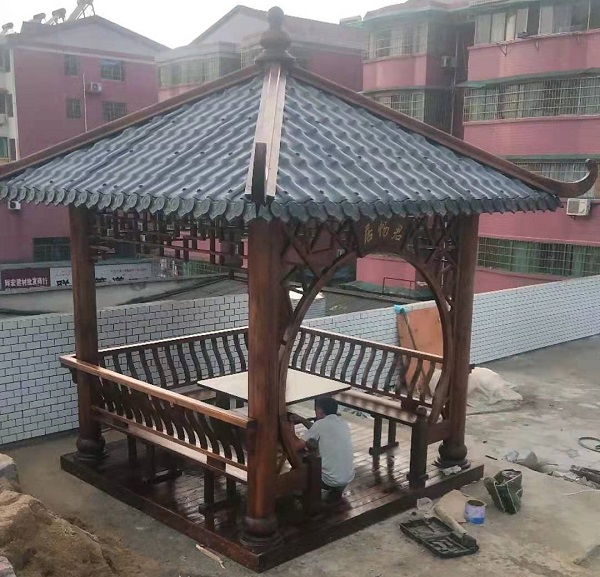樹脂瓦仿古四角亭