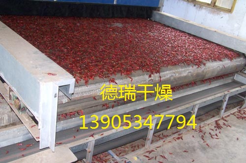 荆州辣椒烘干机合理的采用热风不同阶段的循环控制湿度与温度保证了物料的本质