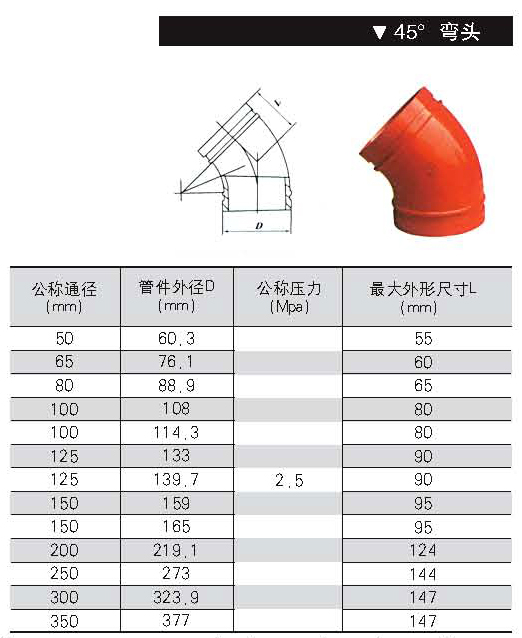 45°弯头