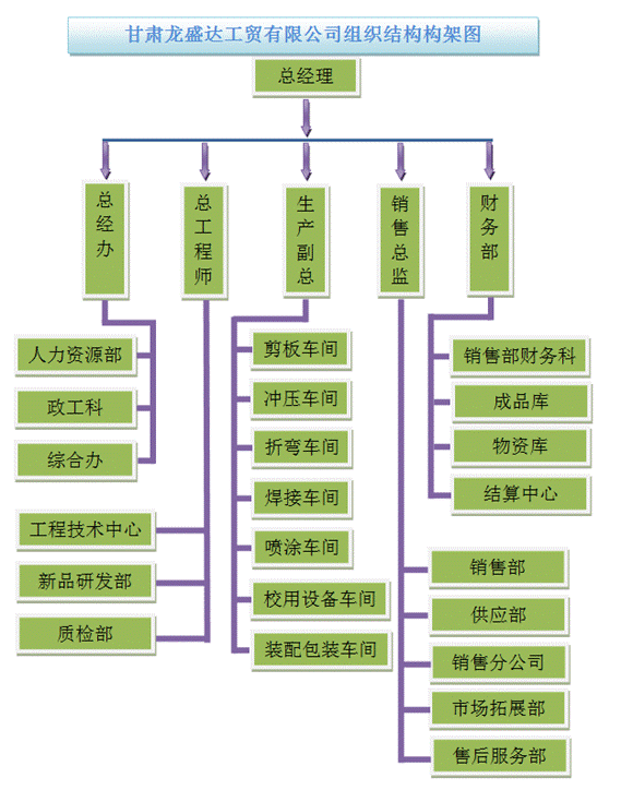 公司的组织结构人员构架图
