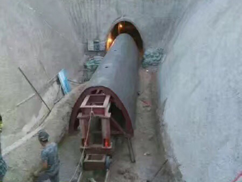 兰州水利隧道钢模衬砌台车施工现场