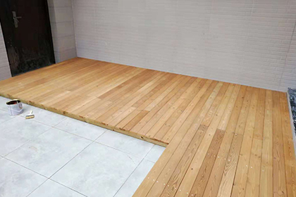 防腐木地板安装