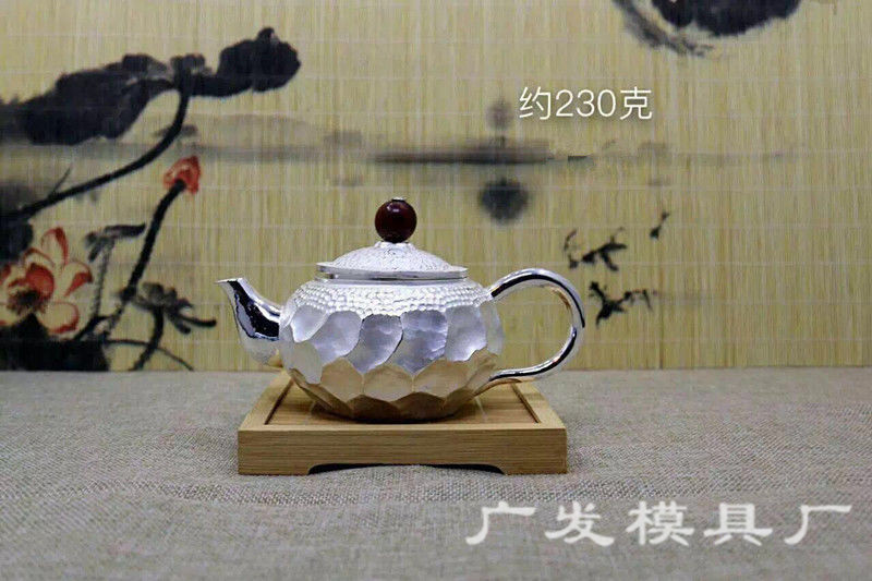 昆明银壶模具-纯手工一体银茶壶 9