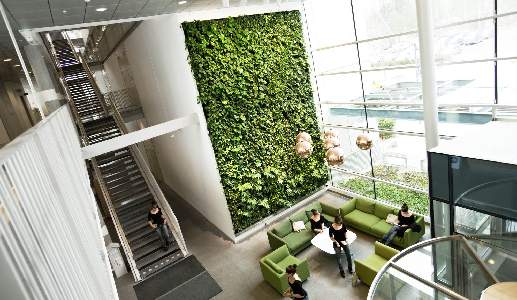 西安墙面立体绿化植物墙对办公楼有什么作用