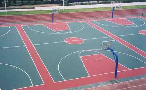 篮球场施工所使用的天然材料适用于各种气候环境耐紫外线照射