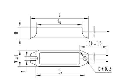 RX28（A）型铝外壳功率线绕电阻器外形图