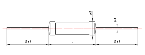 RXG1 型系列被釉功率线绕电阻器外形图