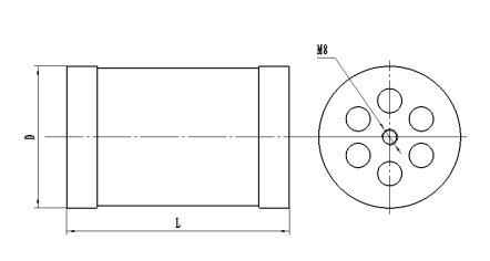 RXFD 被釉型复式无感线绕电阻器外形图