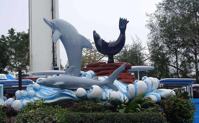 玻璃鋼海豚雕塑