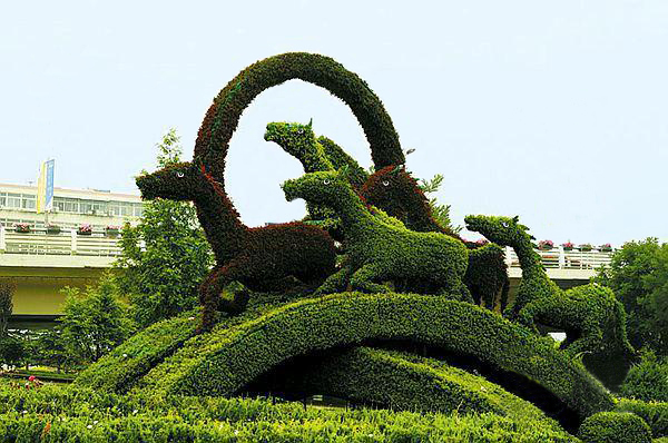 仿真绿雕是模拟绿植的自然形态