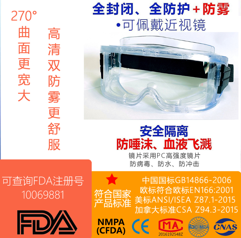 陕西秒康MK-Ⅱ型医用隔离眼罩，帮您阻隔体液飞溅！