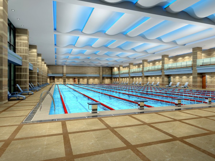 西安游泳馆GRG吊顶设计更好的保护运动员的眼睛