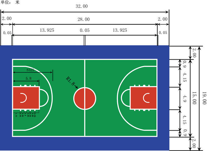 甘肃篮球场标准尺寸大小，塑胶/硅pu篮球场施工就来陕西世勇正德体育！