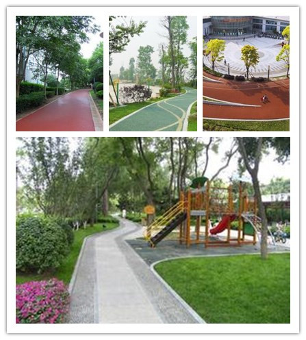 西安公园健身步道 营造美丽风景，【陕西世勇正德体育】专业的健身步道施工、压花地坪铺设