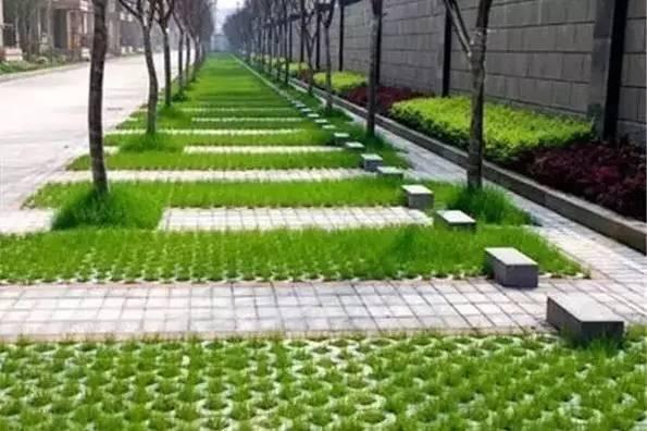 花边形草坪砖用在公园的优势特点
