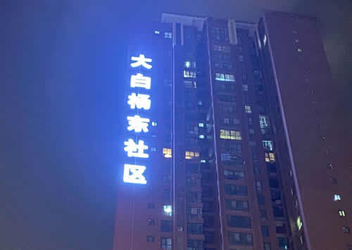 大白杨东社区楼体大字制作安装