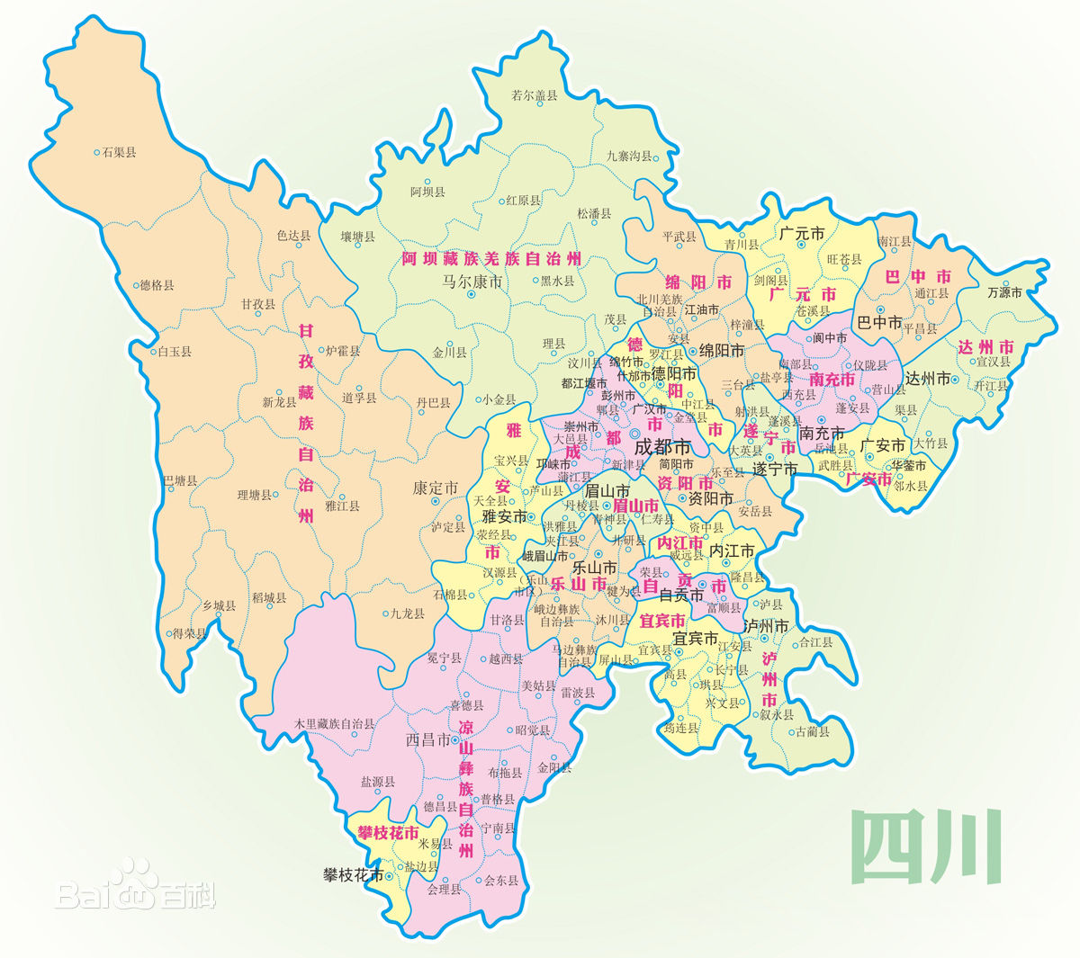 四川地区地图
