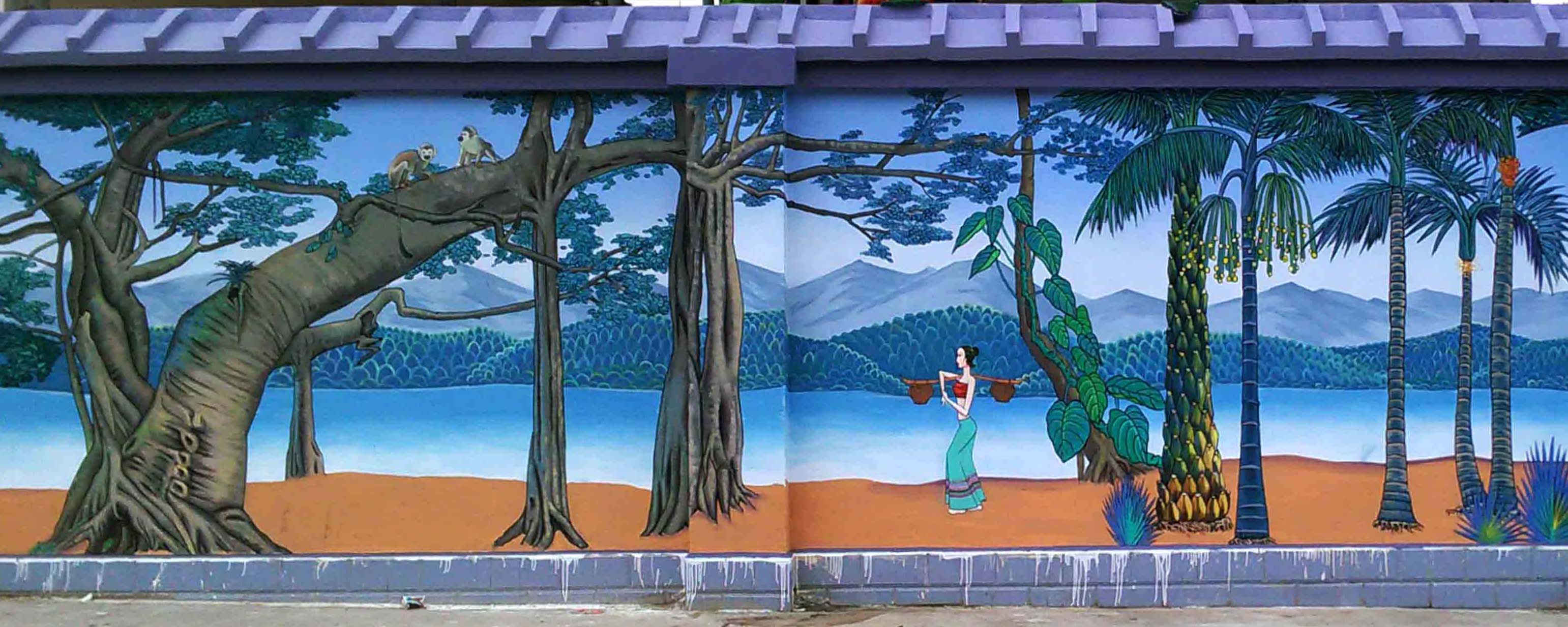 云南阿特文化传播公司的彩绘壁画超简单