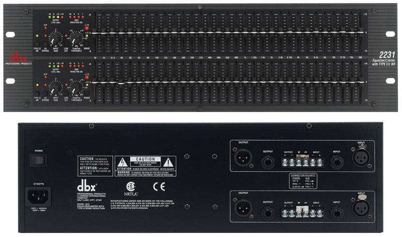 DBX 双31段带III类型降噪均衡/限幅器 DBX 2231