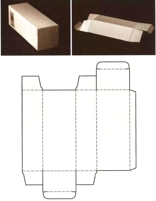 摇盖双插口式封底结构展开图
