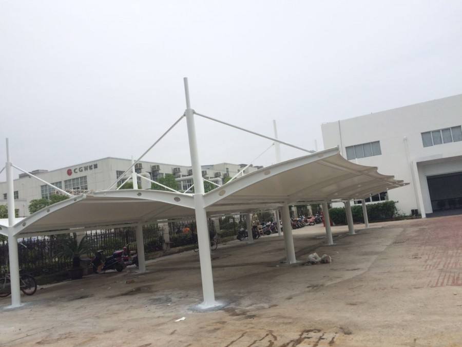 双开膜结构停车棚