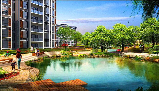 兰州卓艺园林景观设计公司张掖高台县文新湿地居住小区工程实景案例