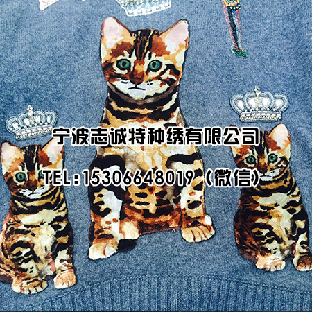牙刷绣猫图案