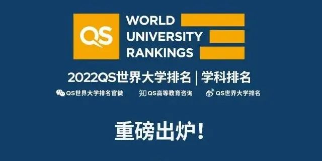 大学排名系列 | 2022QS世界大学学科排名发布