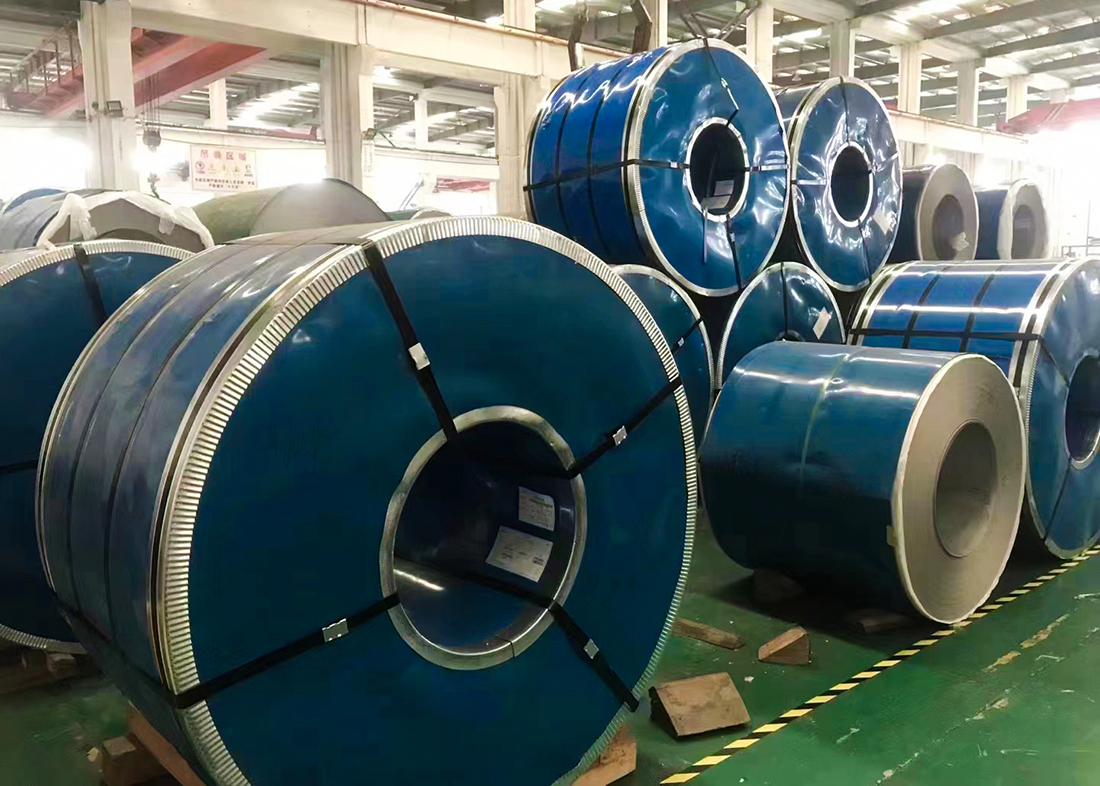 What should be noted during the transportation of stainless steel coils