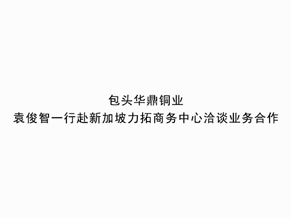 包頭華鼎銅業(yè)袁俊智一行赴新加坡力拓商務(wù)中心洽談業(yè)務(wù)合作