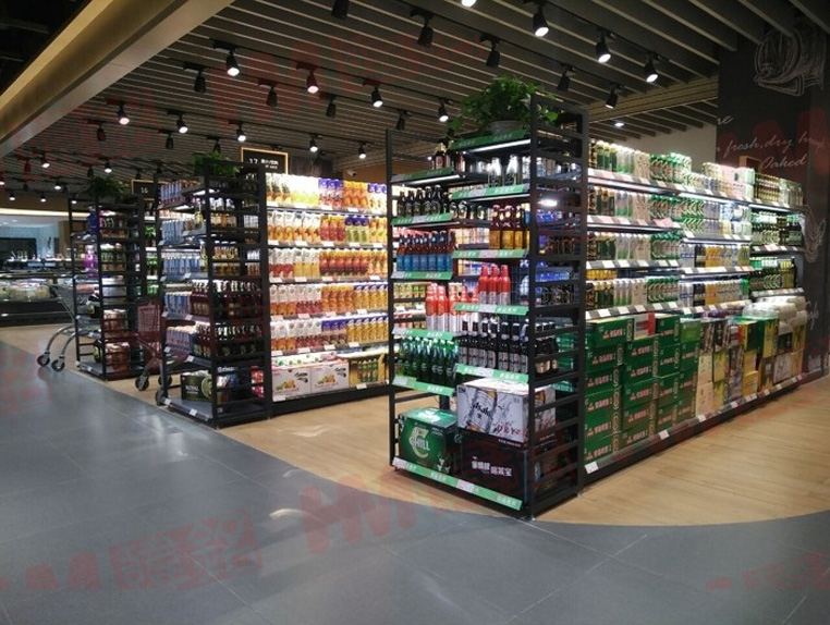 Where are the main locations for red wine shelves