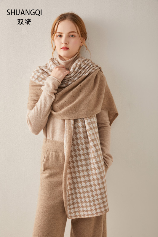 Qianniao grid cashmere scarf