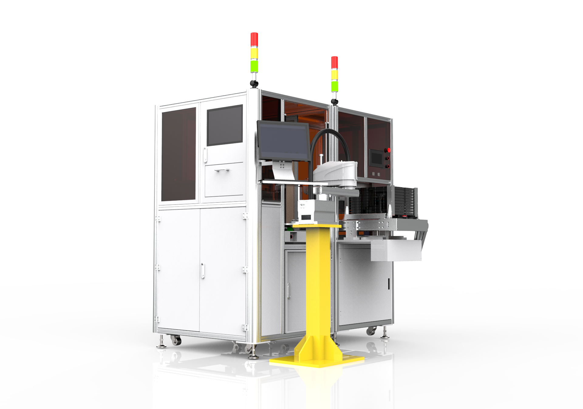 Briefly describe the industries in which the glue and solder testing multi station integrated machin