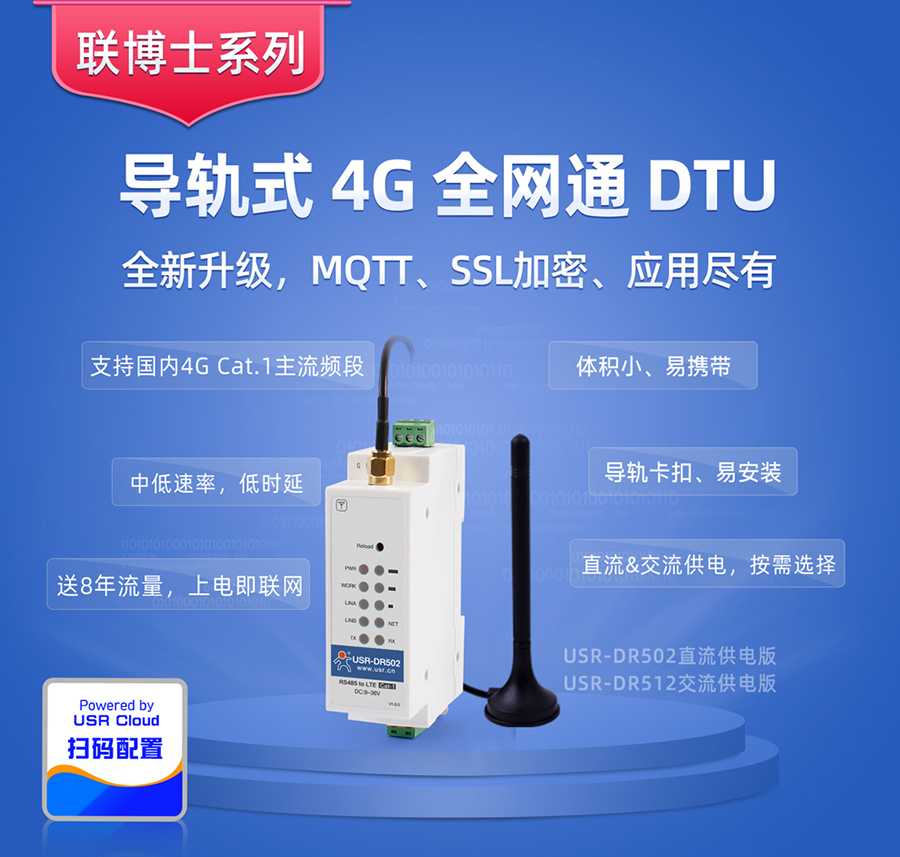 HQlOT-DR504 导轨式4G DTU